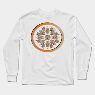 Golden abstract Mandal ornate pattern for background, invitations, cards, premium templates. Long Sleeve T-Shirt